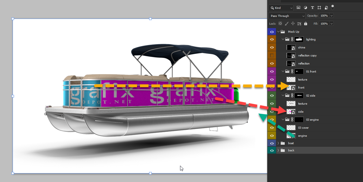 Pontoon Boat Mock Up