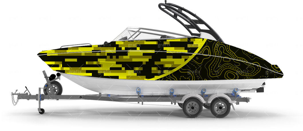 Tactile + Digital Camo Background – Yellow & Black