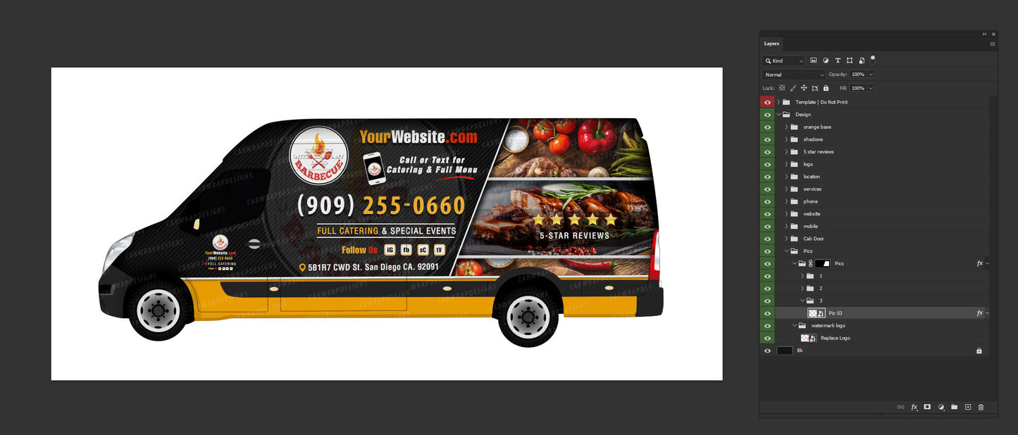 Transit Van High Roof | BBQ Vehicle Template