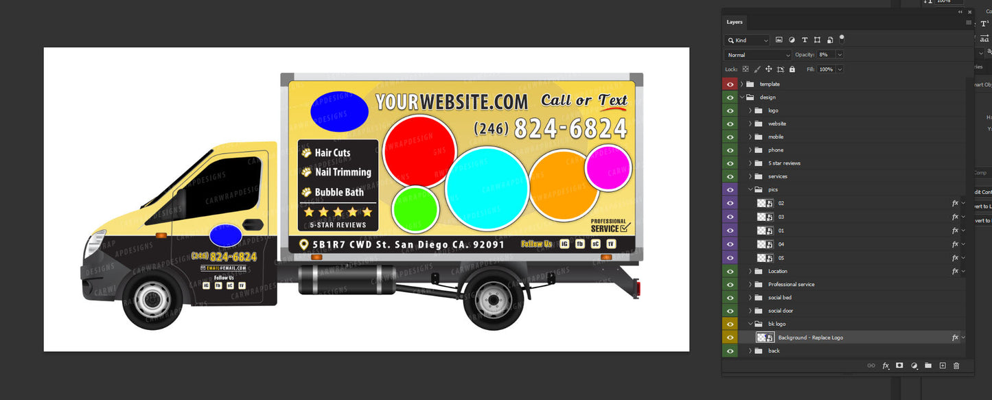 Box Truck 16ft | Pet Shop Vehicle Template