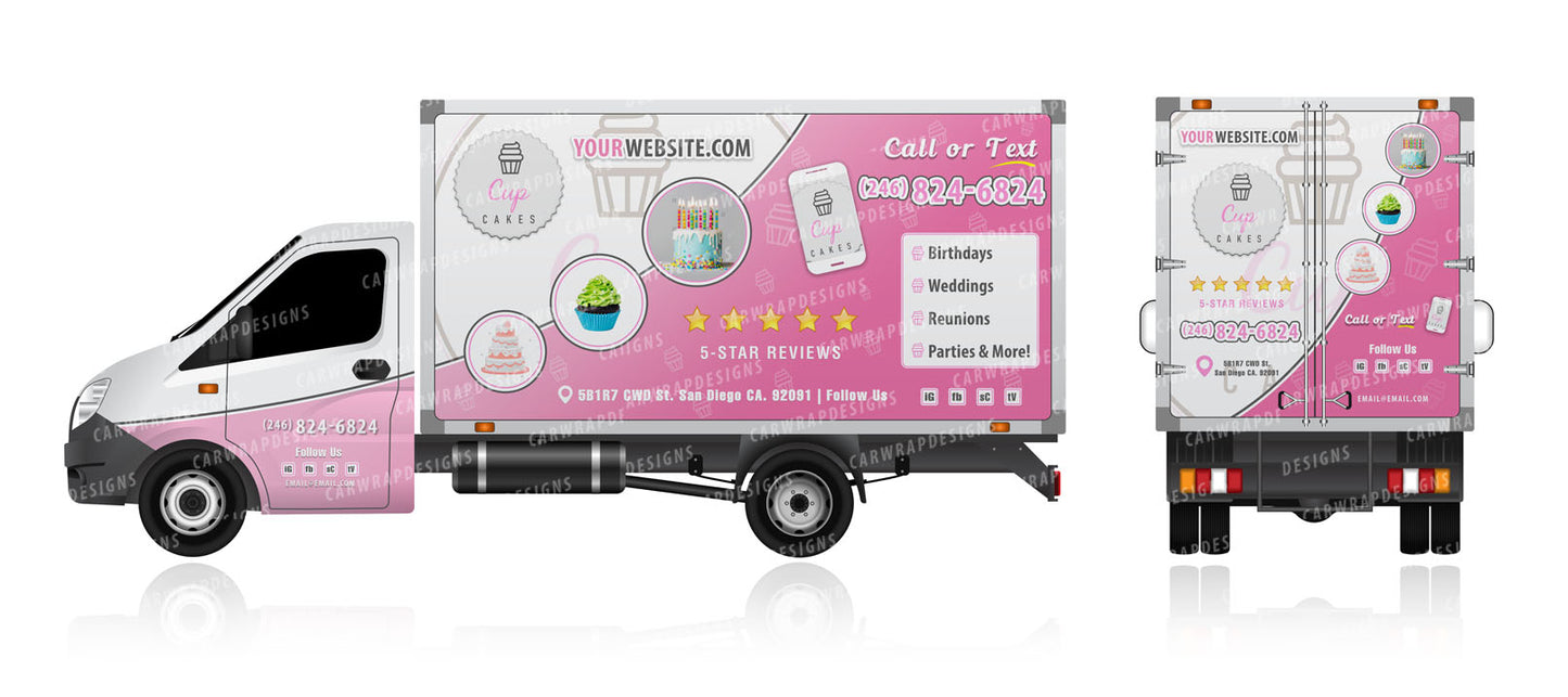 Box Truck 16ft | Cup Cake Vehicle Template