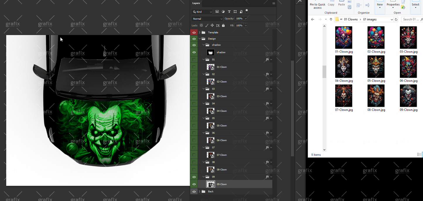 Clowns Hood Template Pack (9 images included)