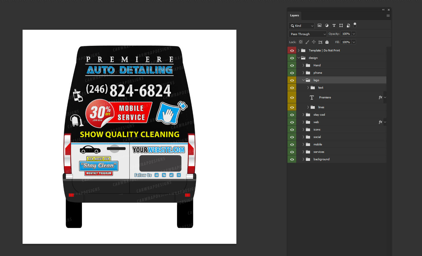 Transit Van High Roof | Auto Detailing Vehicle Template