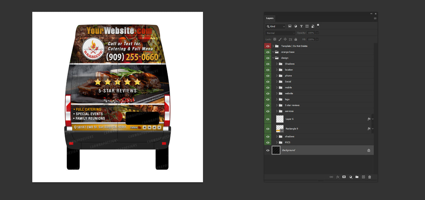 Transit Van High Roof | BBQ Vehicle Template