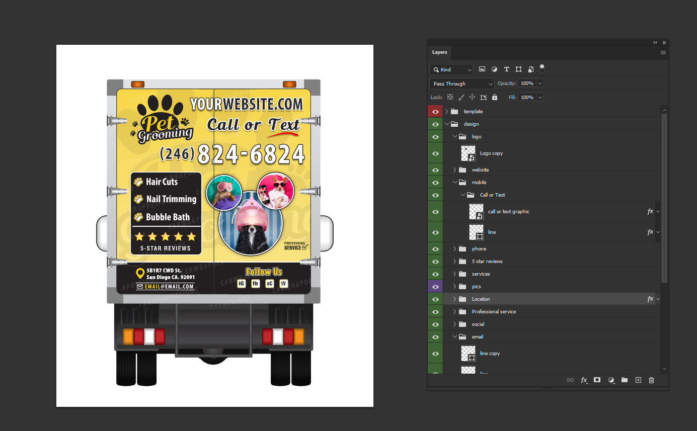 Box Truck 16ft | Pet Shop Vehicle Template