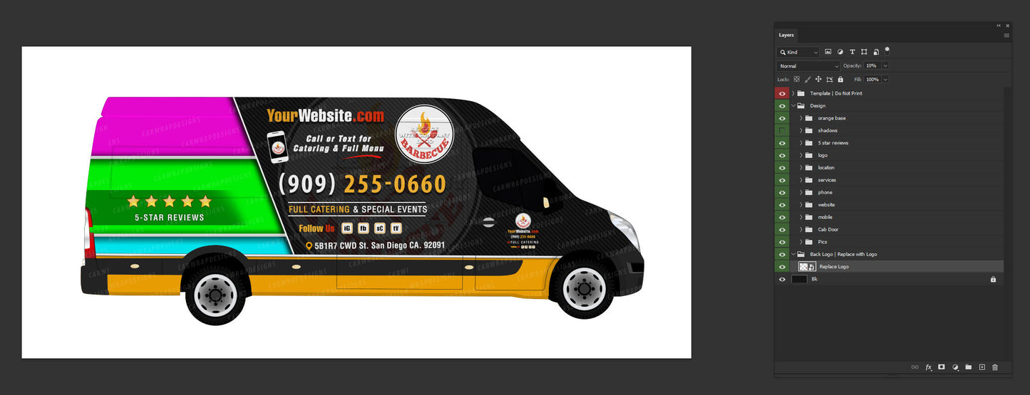 Transit Van High Roof | BBQ Vehicle Template