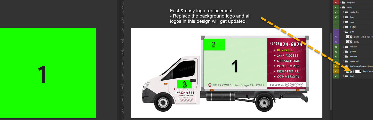 Box Truck 16ft | Real Estate Vehicle Template