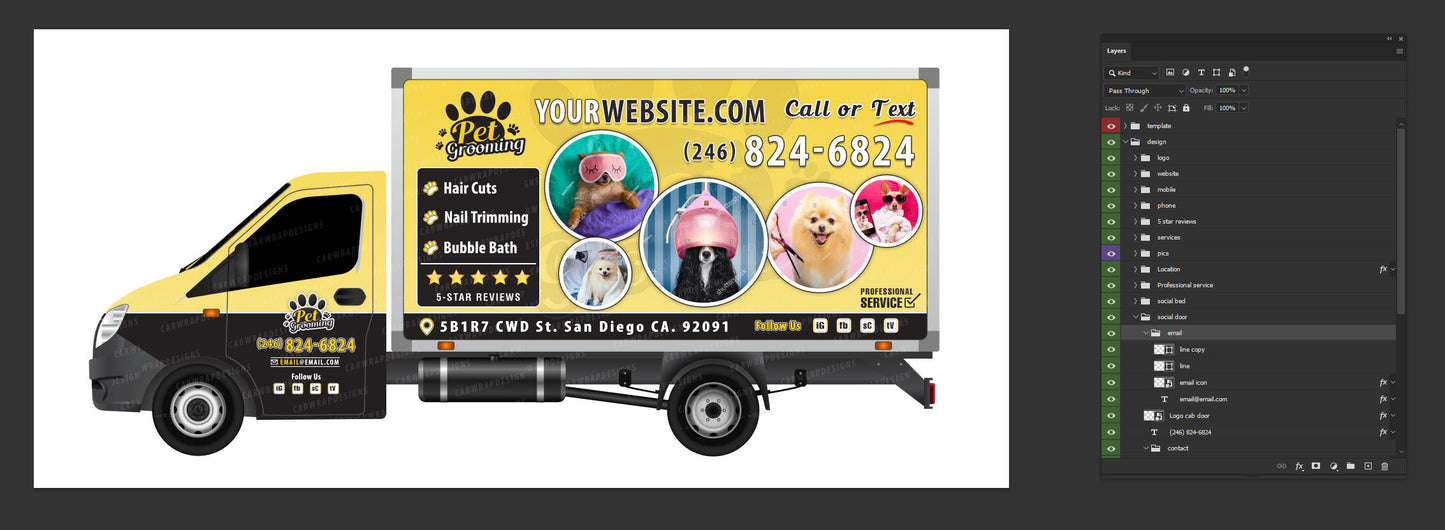 Box Truck 16ft | Pet Shop Vehicle Template