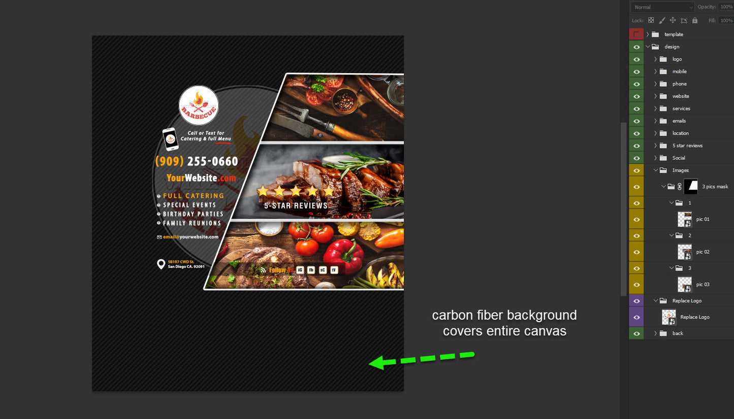 Box Truck 16ft | BBQ Vehicle Wrap Template