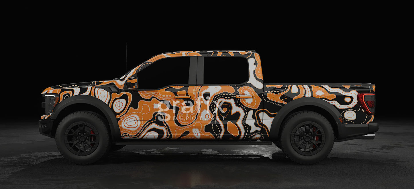 Tactical Map Background – Black, White & Orange