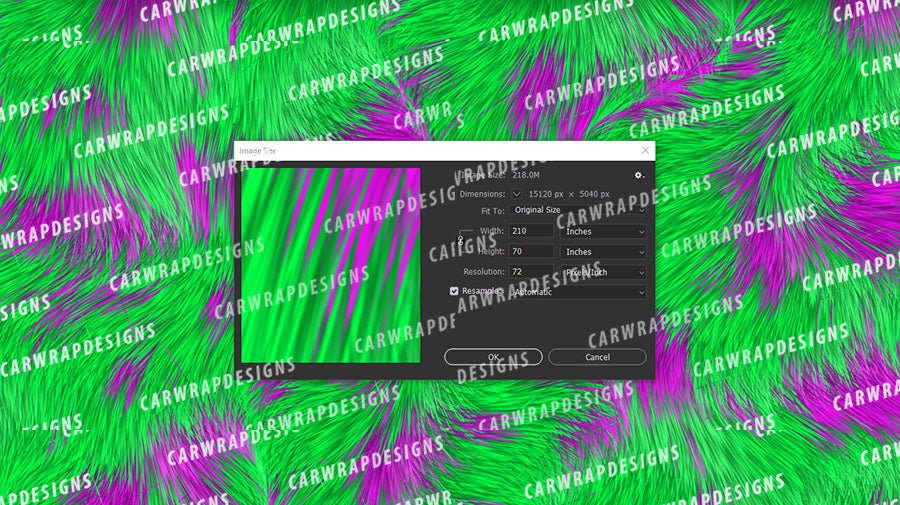 Calico Cat Fur | Green and Pink Background