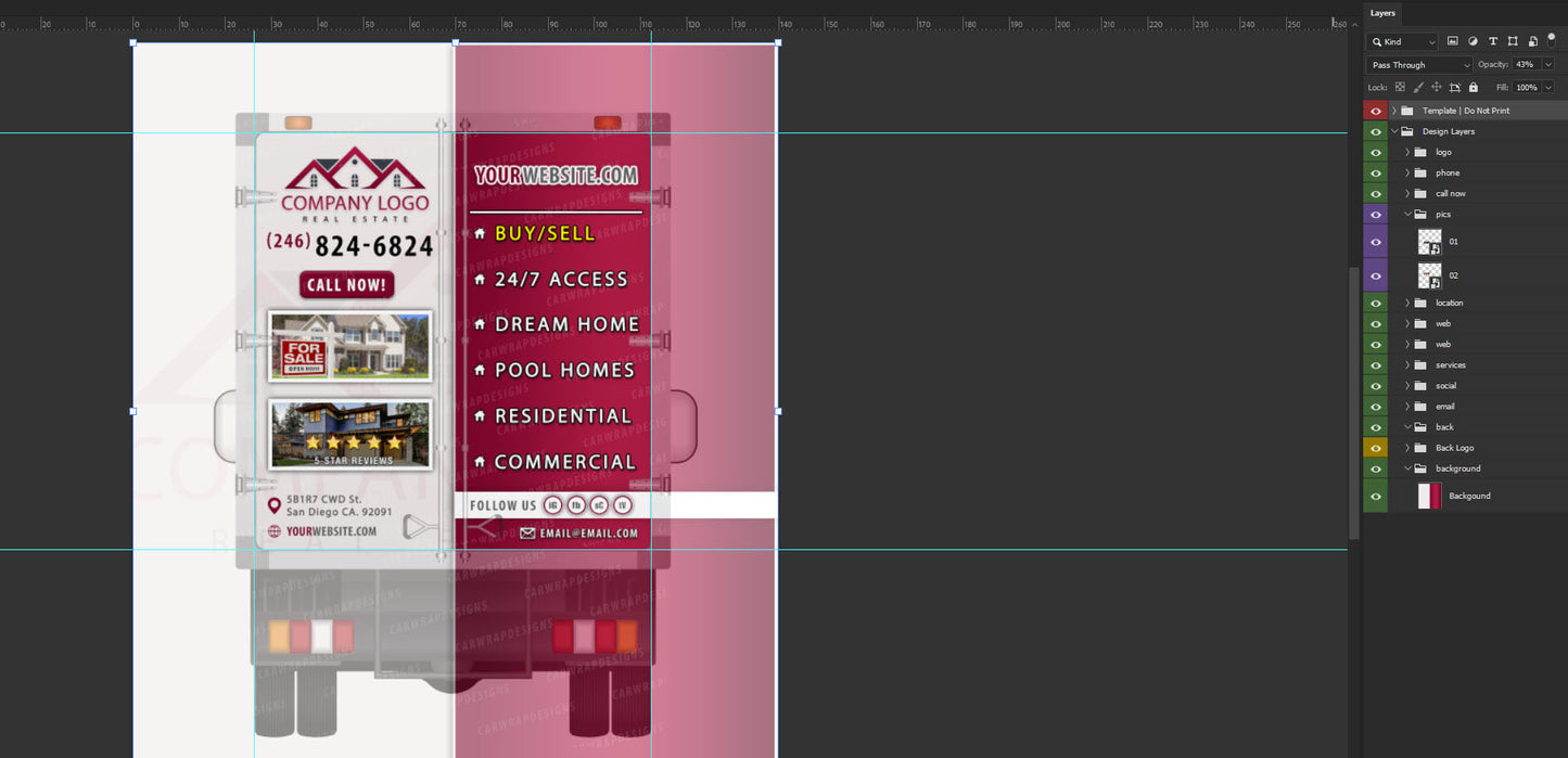 Box Truck 16ft | Real Estate Vehicle Template