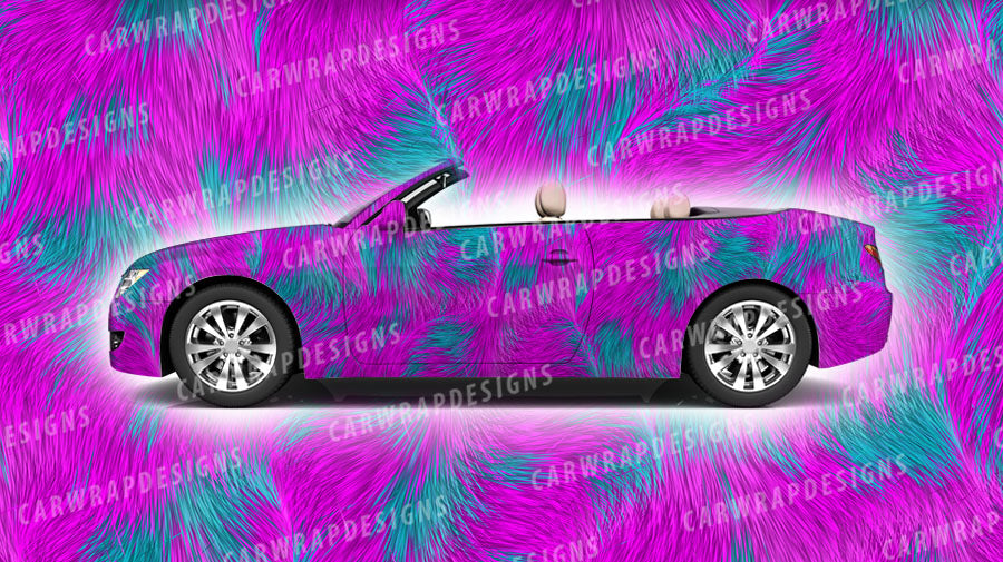 Calico Cat Fur | Pink and Teal Background
