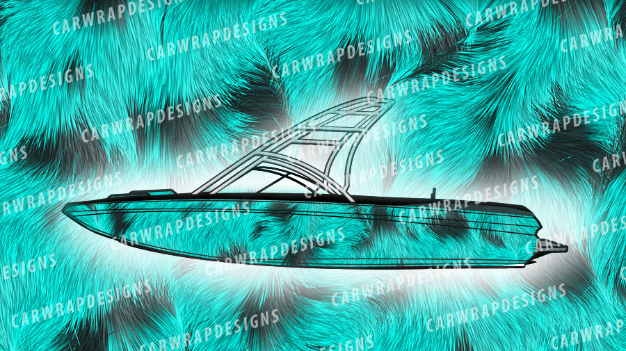 Calico Cat Fur | Teal and Black Background