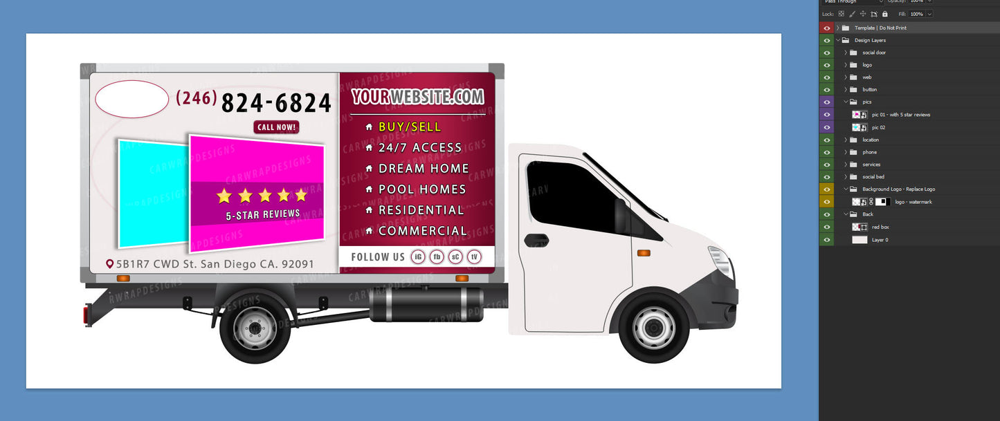 Box Truck 16ft | Real Estate Vehicle Template