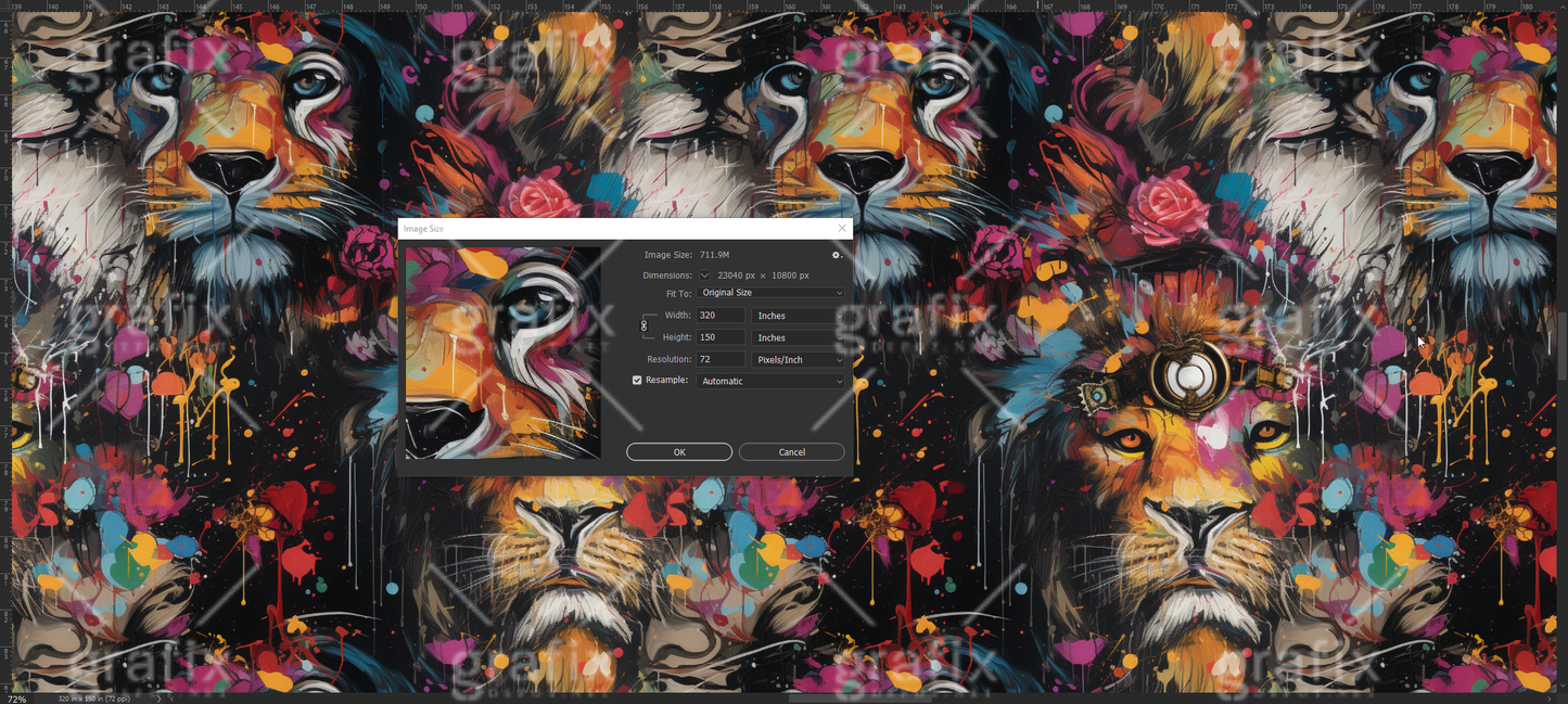 Lion “The King” Seamless Pattern