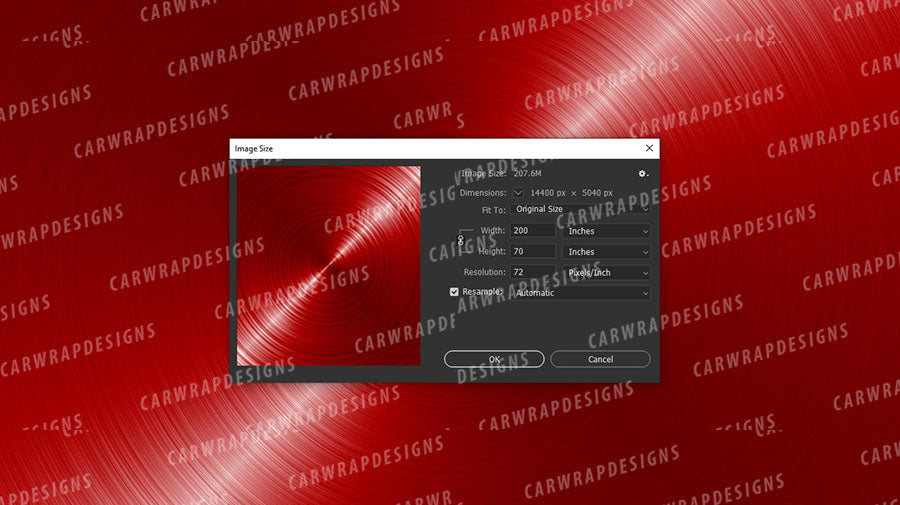 Brushed Metal Circle Pattern | Red Background