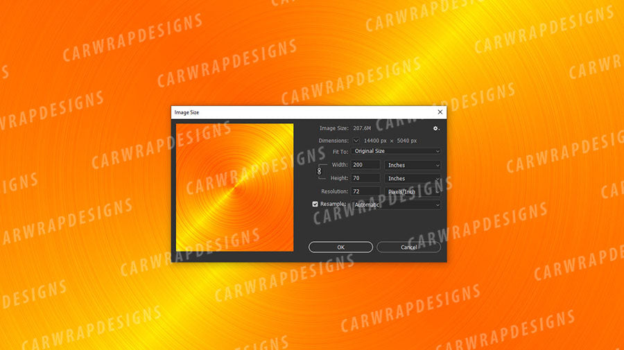 Brushed Metal Circle Pattern | Orange Background