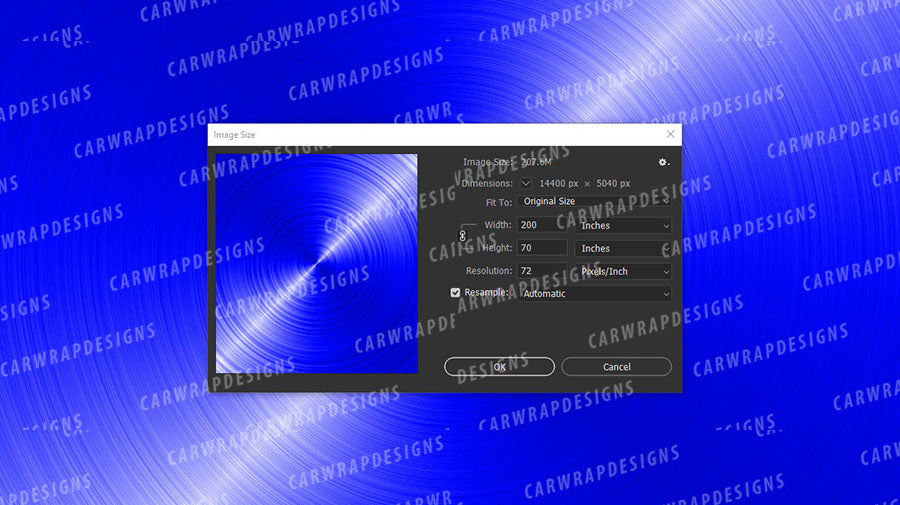 Brushed Metal Circle Pattern | Blue Background