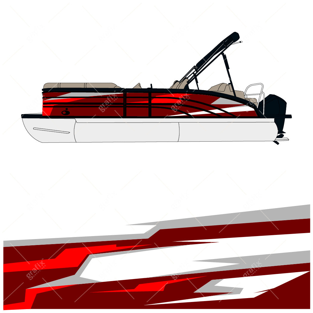 Pontoon Boat Vector Graphic 001