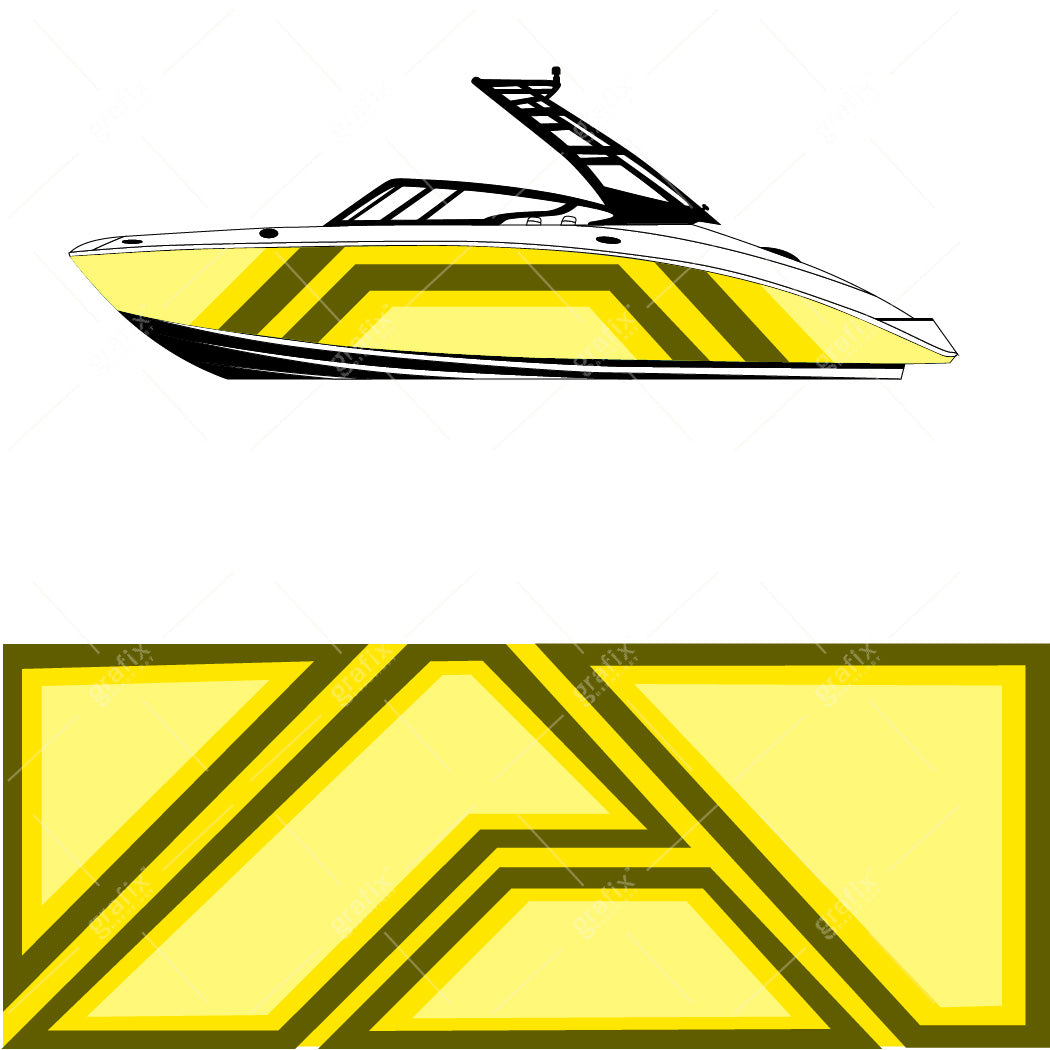 Wake Surf Boat Vector Graphic 002