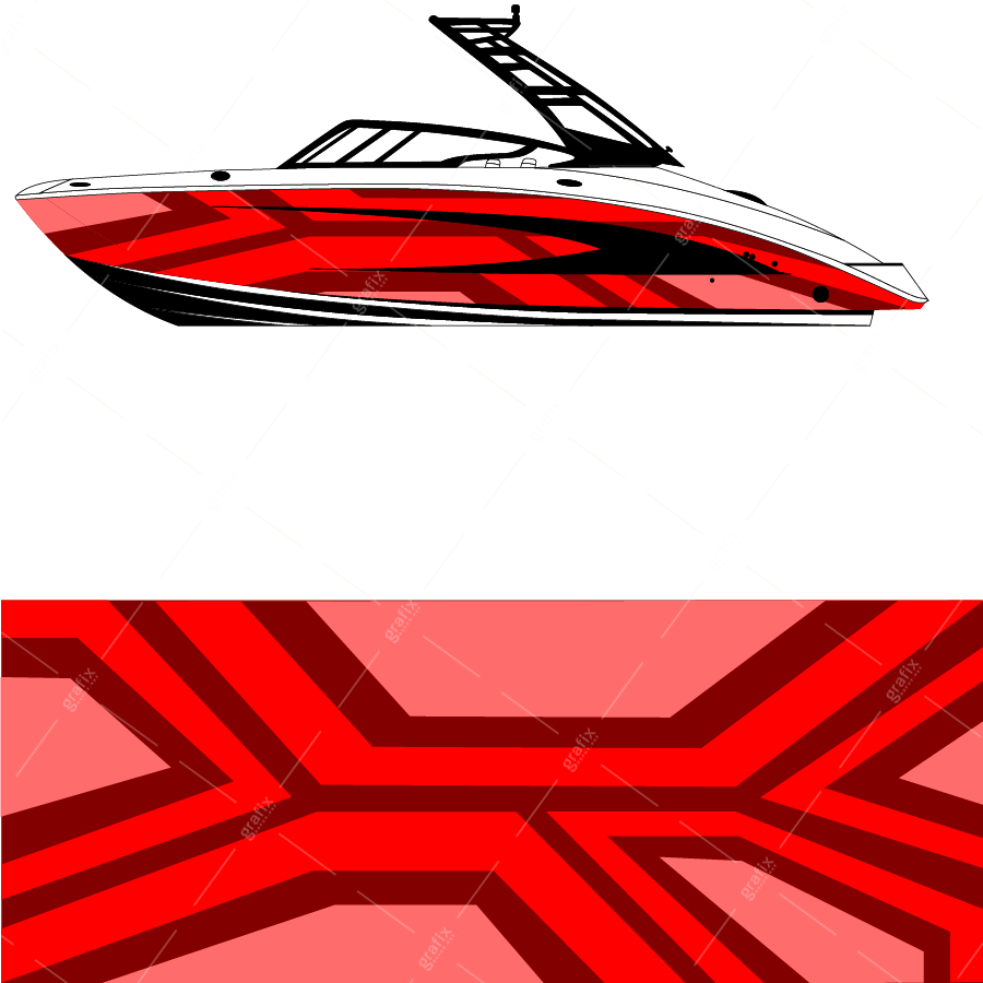 Wake Surf Boat Vector Graphic 009