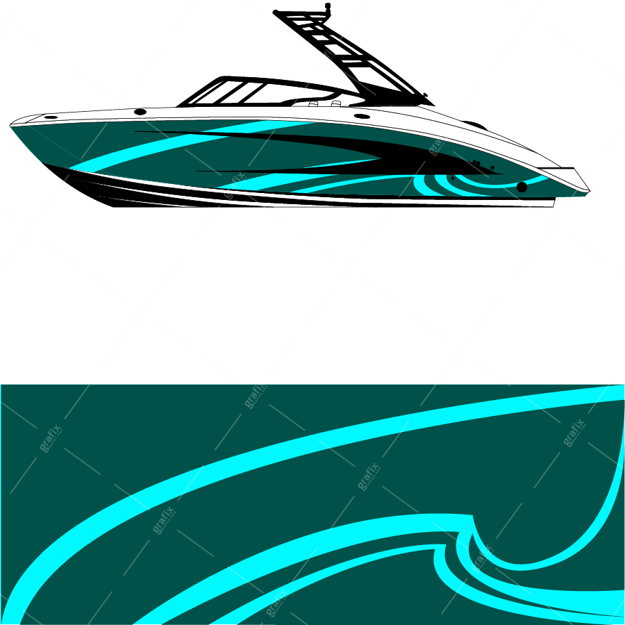 Wake Surf Boat Vector Graphic 001