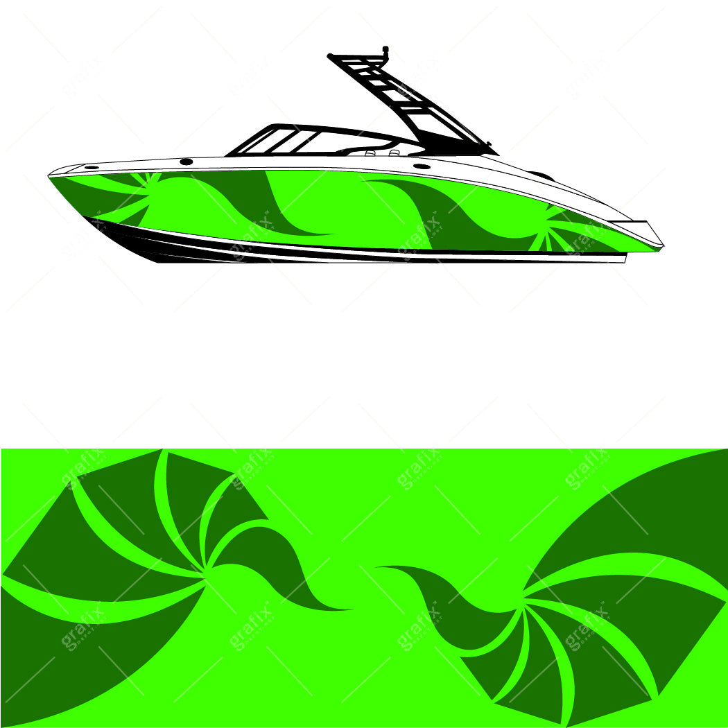 Wake Surf Boat Vector Graphic 008