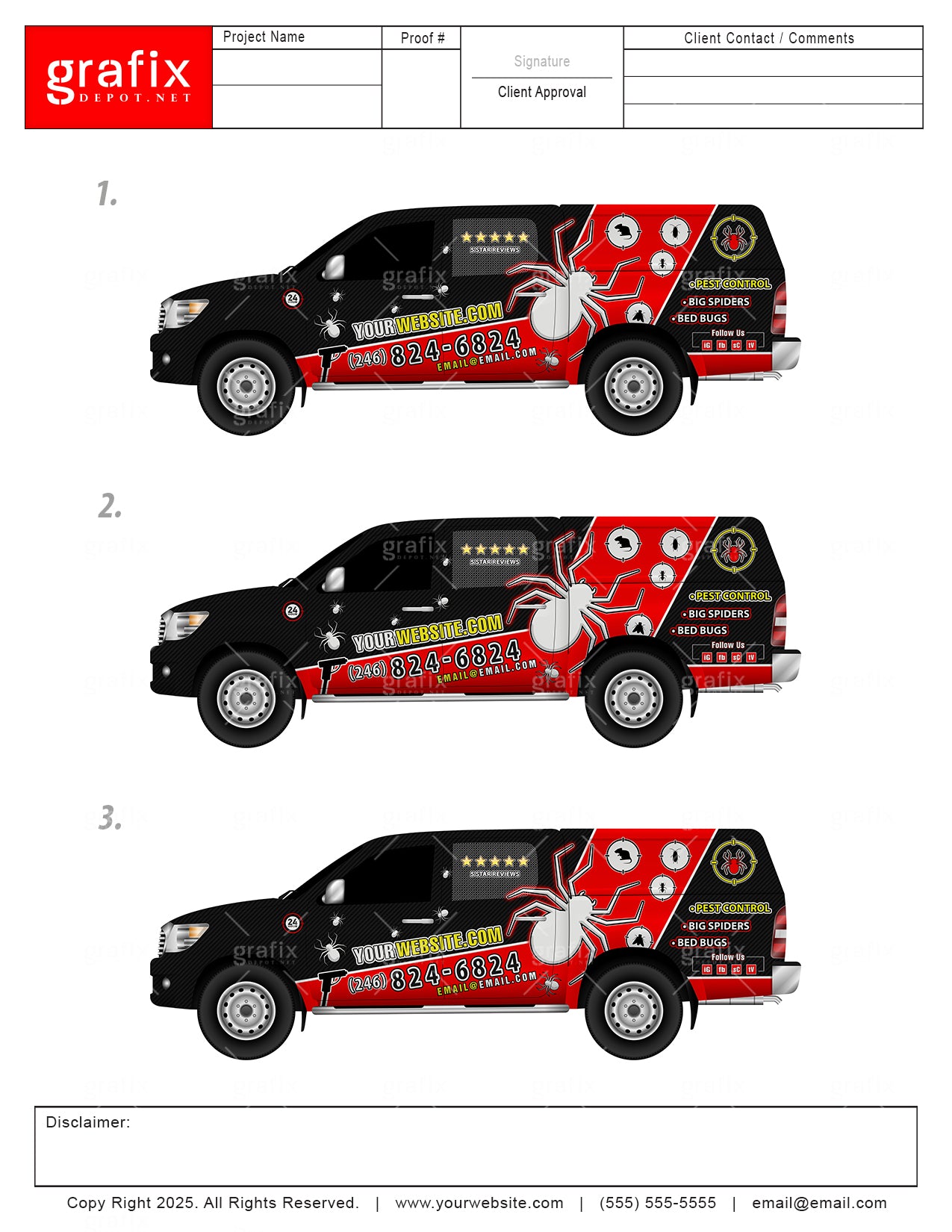 Pest Control Vehicle Template w/Design