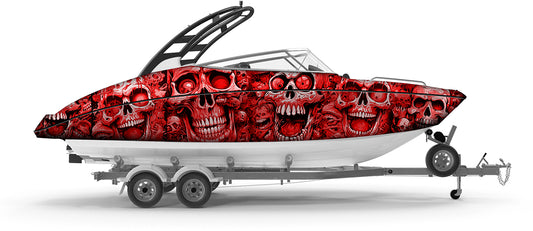 Skull Background – Red Neon Chaos