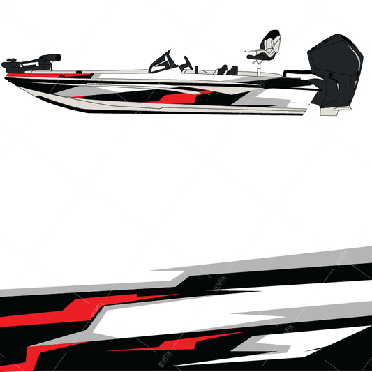 Bass Boat Vector Graphic 001