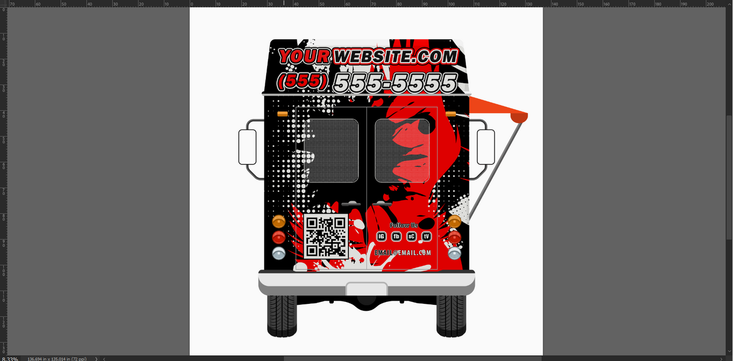 Grunge Food Truck Design Template