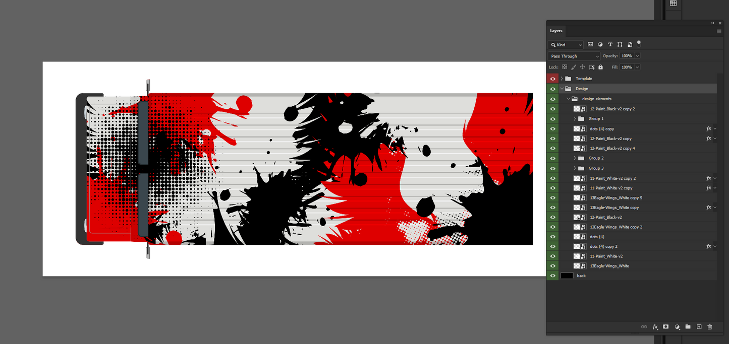 Grunge Food Truck Design Template