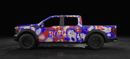 Tactical Map Background Red, White, Blue