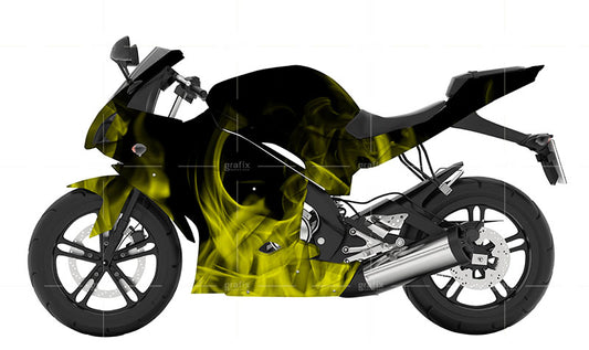 Yellow Flame Background – Motorcycle Edition