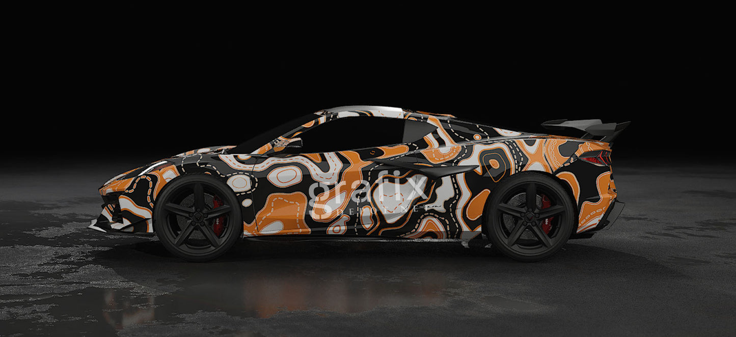 Tactical Map Background – Black, White & Orange