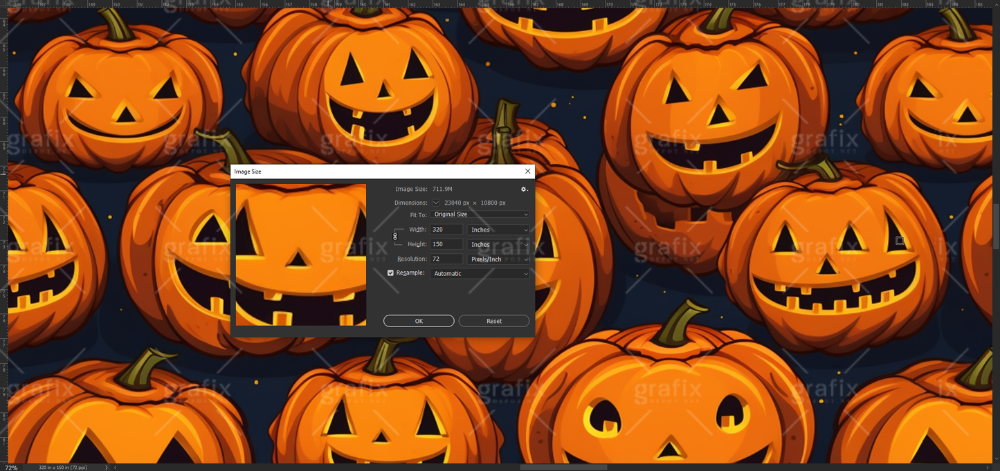 Pumpkin v2 Seamless Halloween Pattern
