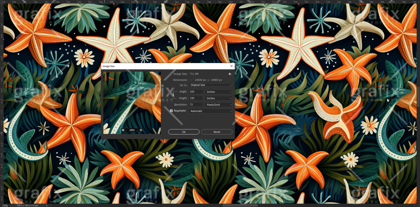 Starfish Seamless Pattern
