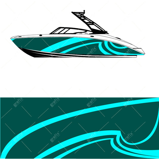 Wake Surf Boat Vector Graphic 001