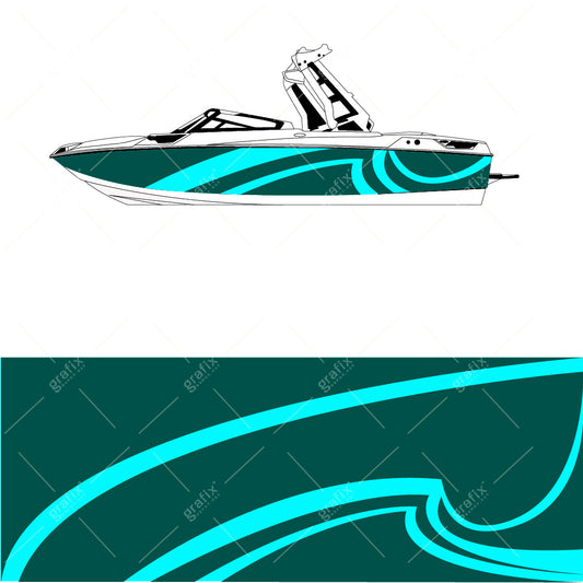 Ski Boat Vector Graphic 001