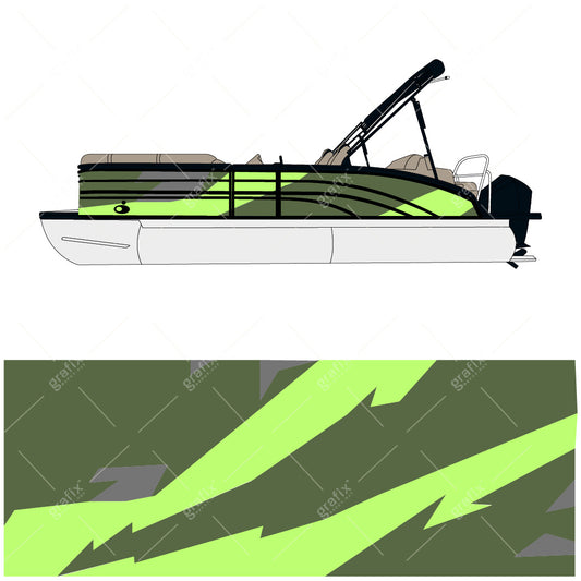 Pontoon Boat Vector Graphic 002