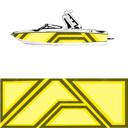 Ski Boat Vector Graphic 002