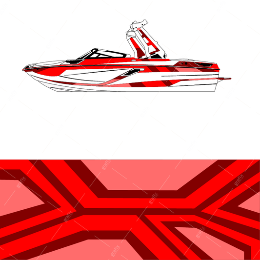 Ski Boat Vector Graphic 009