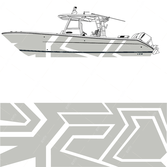 Center Console Boat Vector Graphic 009