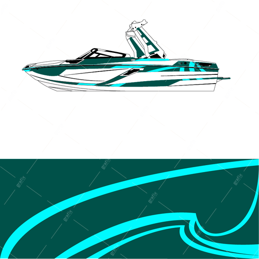Ski Boat Vector Graphic 001