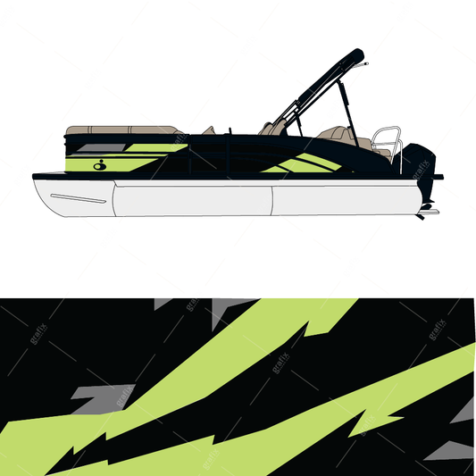Pontoon Boat Vector Graphic 002