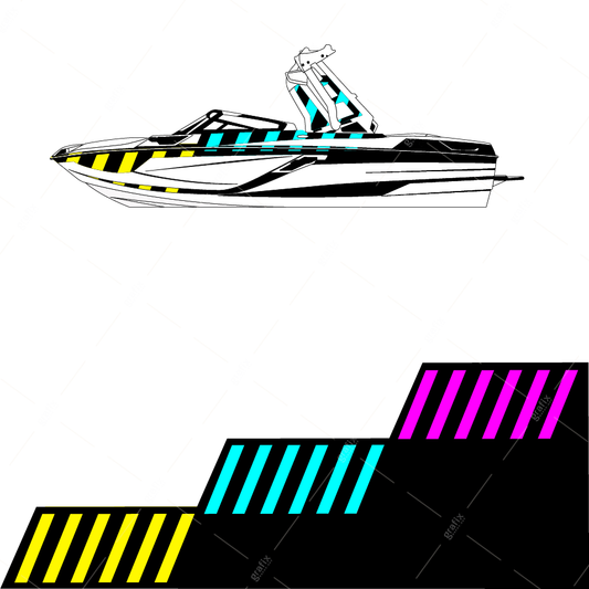 Ski Boat Vector Graphic 002