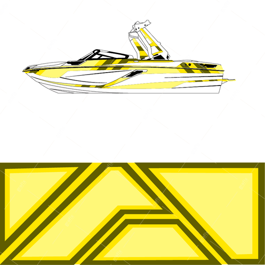 Ski Boat Vector Graphic 003
