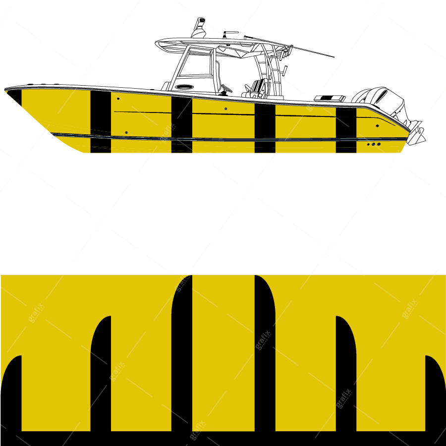 Center Console Boat Vector Graphic 004
