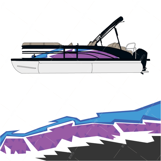 Pontoon Boat Vector Graphic 004